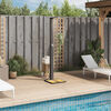 vidaXL Gartendusche Schwarz 50x55x224 cm Poly Rattan und Akazienholz