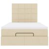 vidaXL Ottoman-Bett mit Matratze & LEDs Creme 120x200 cm Stoff