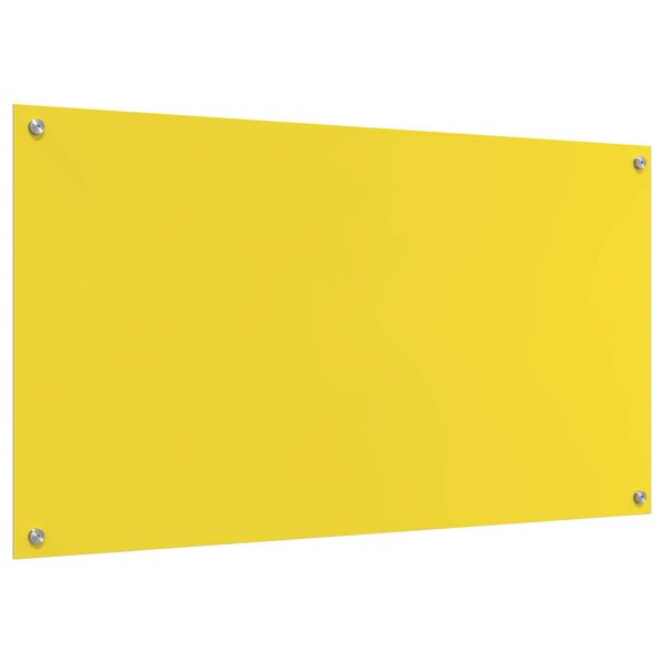 vidaXL K&uuml;chenr&uuml;ckwand Gelb 110 x 60 cm Geh&auml;rtetes Glas