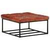 vidaXL Pouf Dunkelbraun 80x80x43 cm Echtleder