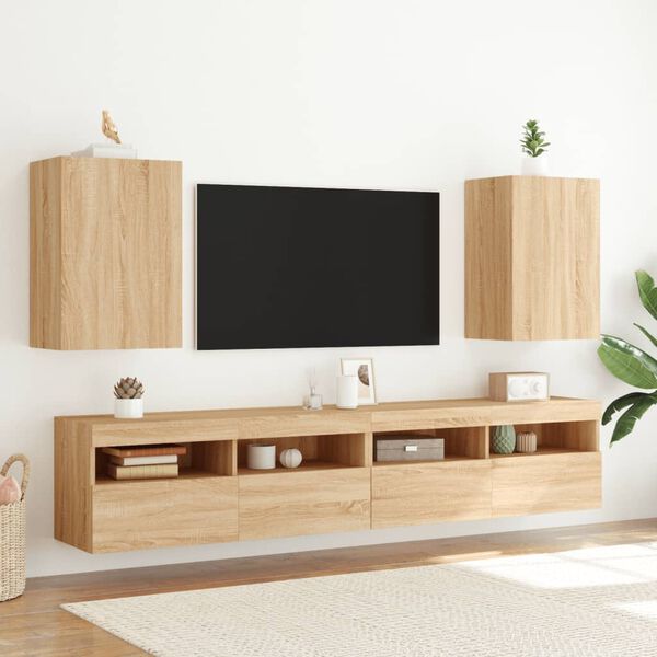 vidaXL TV-Wandschr&auml;nke 2 Stk. Sonoma-Eiche 40,5x30x60 cm Holzwerkstoff