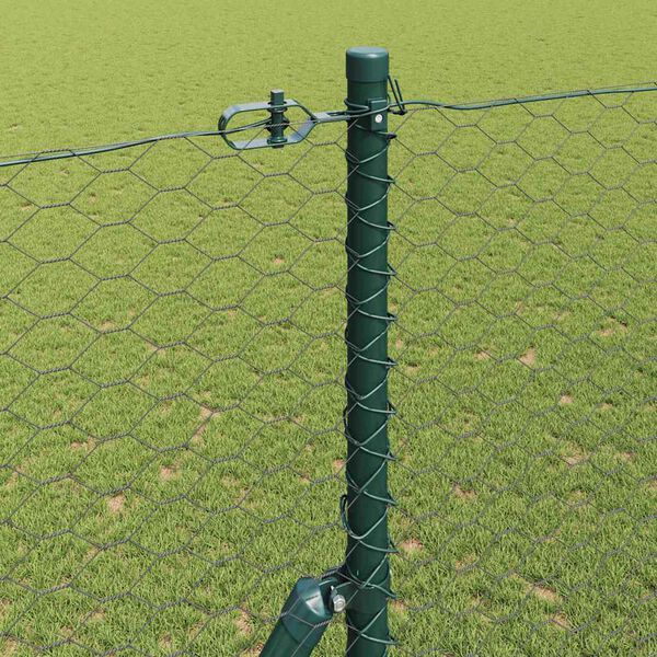 vidaXL Zaunpfosten Grau 50 x 1,6 m (36 mm Gitter) Stahl und PVC