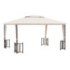 vidaXL Pavillon mit Seitenw&auml;nden & Doppeldach 3x4 m Creme
