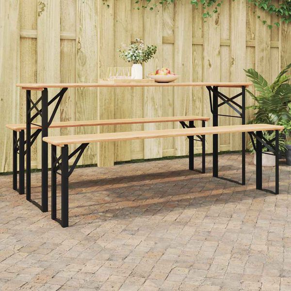 vidaXL Bier Tischbein 2 pcs Schwarz 39 x 3 x 75 cm