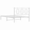 vidaXL Bettgestell mit Kopfteil Metall Wei&szlig; 107x203 cm