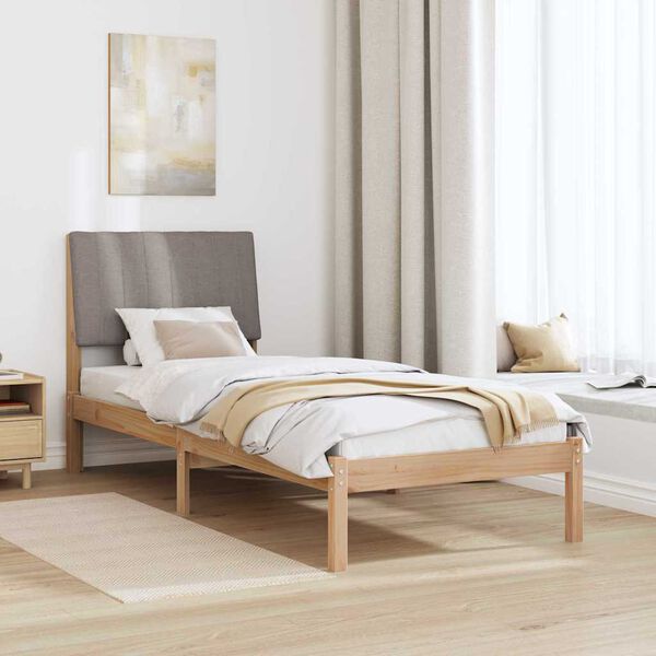 vidaXL Bettrahmen mit Kopfteil Braun 80 x 200 cm Massives Kiefernholz