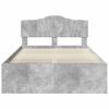 vidaXL Bettrahmen Beton Grau 135 x 190 cm Massives Kiefernholz