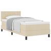 vidaXL Boxspringbett mit Matratze Creme 100 x 200 cm Stoff