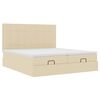 vidaXL Ottoman-Bett mit Matratzen Creme 160x200 cm Stoff