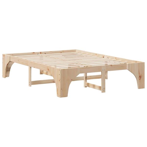 vidaXL Bettrahmen Braun 150 x 200 cm Massives Kiefernholz