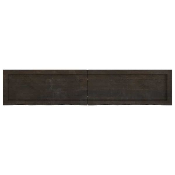 vidaXL Wandregal Dunkelbraun 140x30x(2-4)cm Massivholz Eiche Behandelt