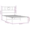 vidaXL Metallbett ohne Matratze mit Kopfteil Wei&szlig; 75x190 cm