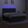 vidaXL Boxspringbett mit Matratze & LED Schwarz 180x200 cm Stoff