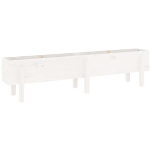 vidaXL Hochbeet Wei&szlig; 160x30x38 cm Massivholz Kiefer