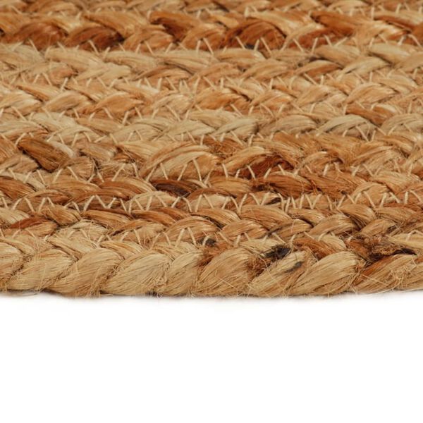 vidaXL Teppich Geflochten mit Quasten 150 cm Jute Rund