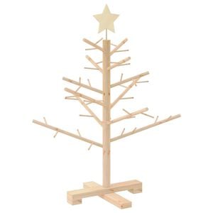 vidaXL Holz Weihnachtsbaum Natur 75 cm Massives Kiefernholz