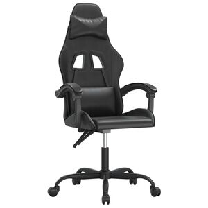 vidaXL Gaming-Stuhl Drehbar Schwarz Kunstleder