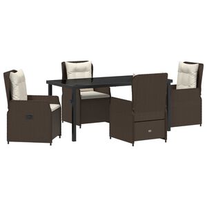vidaXL Garten Essgruppe 5 pcs Braun Poly-Rattan