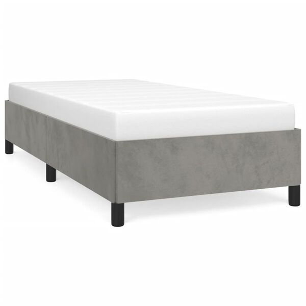 vidaXL Bettgestell ohne Matratze Hellgrau 90x190 cm Samt