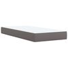 vidaXL Boxspringbett mit Matratze Grau 90x200 cm Kunstleder