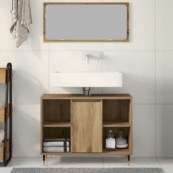 vidaXL Badezimmerschrank Artisan-Eiche 80 x 33 x 60 cm Holzwerkstoff