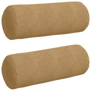 vidaXL Bolsterkissen 2 St&uuml;ck Braun &Oslash; 25 x 70 cm Cordstoff