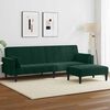 vidaXL Schlafsofa 2-Sitzer mit Fu&szlig;hocker Dunkelgr&uuml;n Samt