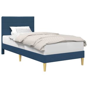 vidaXL Bettrahmen mit Kopfteil Blau 80 x 200 cm Stoff