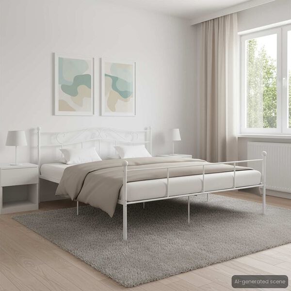 vidaXL Bettgestell Wei&szlig; Metall 180&times;200 cm