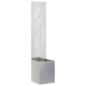 vidaXL Garten Sichtschutz-Leinwand Floral Silber 32 x 140 cm Edelstahl