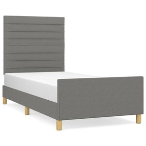 vidaXL Bettgestell ohne Matratze Dunkelgrau 90x200 cm Stoff