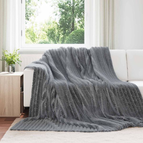 vidaXL &Uuml;berwurfdecke Dunkelgrau 240 x 220 cm Fleece
