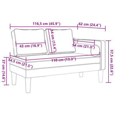 vidaXL Chaiselongue mit Kissen Dunkelgrün Samt