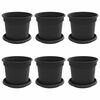 vidaXL Blument&ouml;pfe 6 pcs Schwarz &Oslash; 15 x 12 cm Kunststoff