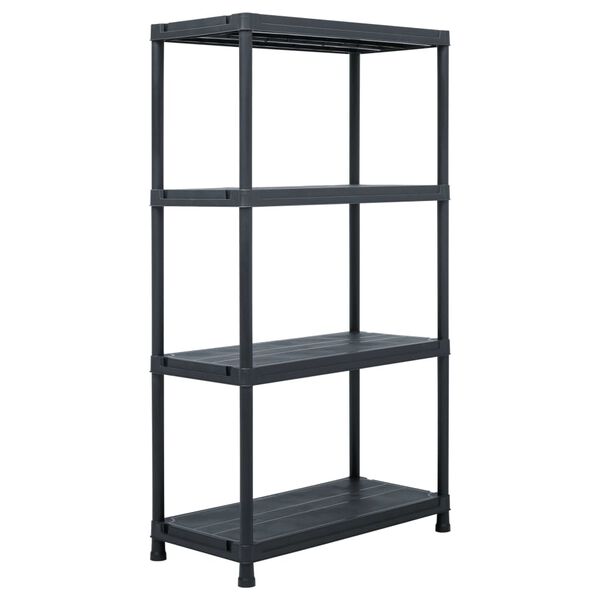 vidaXL Lagerregale 2 Stk. Schwarz 60 x 30 x 138 cm Kunststoff