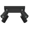 vidaXL Deckenstrahler mit Strahlern Schwarz 26 x 26 x 16,5 cm Metall