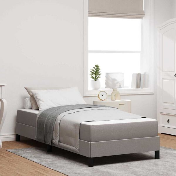 vidaXL Boxspringbett mit Matratze Taupe 100 x 200 cm Stoff