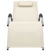 vidaXL Sonnenliegen Textilene 2 Stk. Creme und Grau