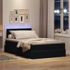 vidaXL Bett mit Stauraum und LED mit LED Schwarz 120 x 190 cm Samt