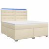 vidaXL Boxspringbett mit Matratze Creme 180 x 200 cm Stoff