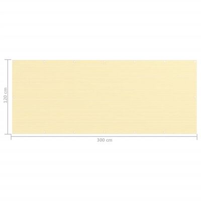 vidaXL Balkon-Sichtschutz Beige 120x300 cm HDPE