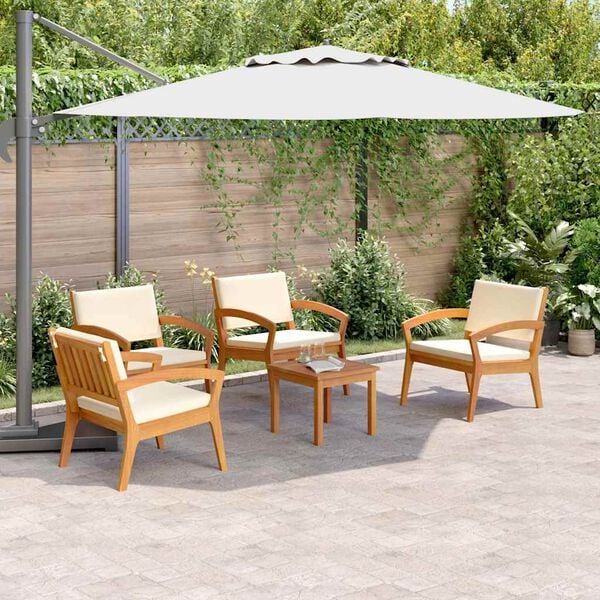 vidaXL Bistrogarnitur mit Kissen 5 pcs Braun Polyester
