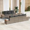 vidaXL Gartensofa-set mit Kissen 8 pcs Grau Poly Rattan