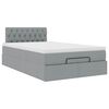vidaXL Ottoman-Bett mit Matratze Hellgrau 120x190 cm Stoff