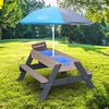 AXI Sand- und Wasser-Picknicktisch Nick mit Schirm Anthrazit & Grau