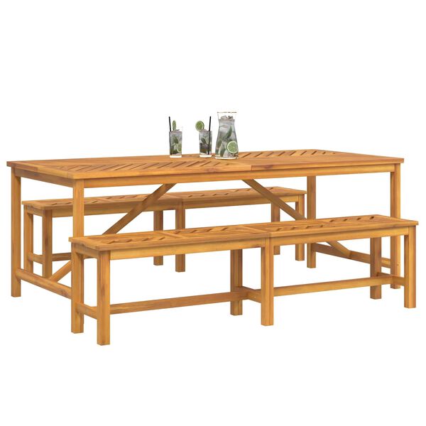 vidaXL Garten Essgruppe 3 pcs Braun Massivholz Akazie