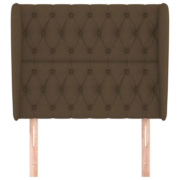 vidaXL Kopfteil mit Ohren Dunkelbraun 103x23x118/128 cm Stoff