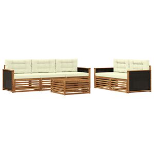 vidaXL Outdoor-Sofagarnitur 6 pcs Natur und Creme