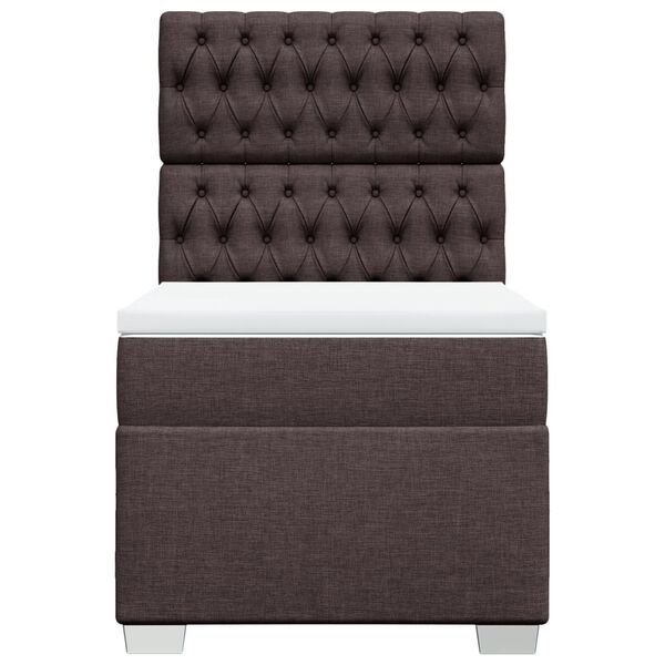 vidaXL Boxspringbett mit Matratze Dunkelbraun 80x200 cm Stoff