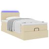 vidaXL Ottoman-Bett mit Matratze & LEDs Creme 80x200 cm Stoff